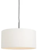 Lampă modernă cu pandantiv neagră cu abajur alb 50 cm - Combi 1