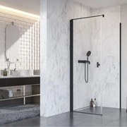 Cabina de dus dreptunghiulara cu usa batanta Radaway Nes KDJ I 80x70 cm finisaj negru mat-transparent stanga