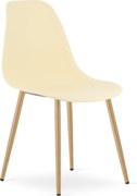 Scaun Bucatarie/Dining Velo Plus Bej Picioare Metalice Finisaj Lemn