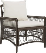 vidaXL Scaun pentru Grădină cu pernă Maro 73 x 61 x 77 cm poliratan