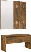 vidaXL Set de mobilier pentru hol, stejar fumuriu, lemn prelucrat