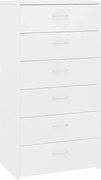 vidaXL Dulap cu 6 sertare, alb, 50x34x96 cm, lemn prelucrat