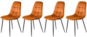 Set 4 scaune K417 velvet cinnamon