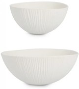 Set 2 boluri decorative, albe, Striped Bizzotto