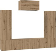 vidaXL Set comodă TV Pe perete 7 pcs Stejar Artizanal Lemn compozit