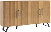 Comodă lemn masiv natur Santiago II -Negru, 184,8 × 39,7 × 100 cm