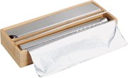 Dozator folie alimentara, doua compartimente, bambus, 35 x 13 cm