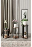 Stand din lemn pentru plante Patrat Biroul Flori - Nuc