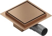 Mexen Flat-Q M13 rigolă de pardoseală pătrată 15 x 15 cm, cupru periat - 1C10015