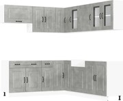 vidaXL Set dulapuri de bucătărie 11 piese „Kalmar” gri beton Lemn
