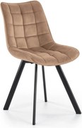 Scaun K332, bej/negru, stofa catifelata/metal, 46x61x84 cm