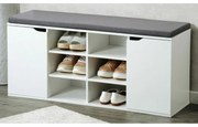 Kesper 15918 Suport pentru pantofi cu scaun, alb, 103 x 48 x 30,5 cm