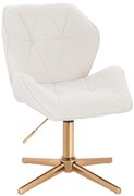 HR212CROSS Scaun Crem Boucle cu Bază Aurie