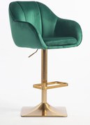 HR2055KW Scaun Verde din Catifea cu Bază Aurie