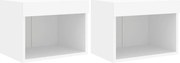 vidaXL Noptiere cu lumini LED montate pe perete, 2 buc., alb