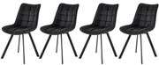 Set 4 scaune K332 velvet negru