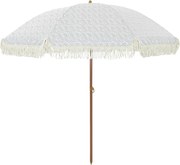 vidaXL Parasol de Plajă Gri și alb 205 x 205 x 210 cm