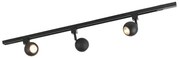 Sistem modern de șină monofazat negru 3 lumini - Gissi