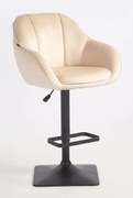 HR2055KW Scaun Crem din Catifea cu Bază Neagră
