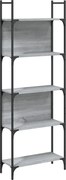 vidaXL Bibliotecă 5 niveluri, gri sonoma, 60,5x24x166,5 cm