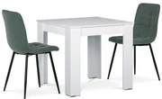 Set de masă MDF cu 2 scaune, 80 x 80 x 75 cm, alb
