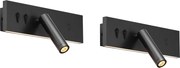 Set de 2 Aplice Moderne Negre Reglabile cu USB-C incl. LED - Modric