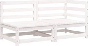 vidaXL Canapea de grădină cu 2 locuri, alb, lemn masiv de pin