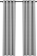 vidaXL Perdele opace, aspect pânză, cu ocheți, 2 buc., gri, 140x245 cm