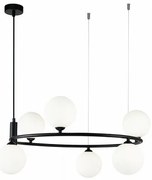 Lustra design modern cu 6 surse de lumina Ring neagra MYMOD013PL-06B