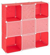 Raft economic din plastic culisant - 108 x 110 x 37 cm, roșu
