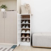 vidaXL Pantofar, alb, 32x35x92 cm, lemn prelucrat
