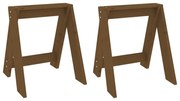 vidaXL Scaune, 2 buc., maro miere, 40x40x45 cm, lemn masiv de pin