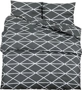 vidaXL Set cu husă de pilotă, gri, 200x200 cm, bumbac