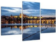 Tablou cu palatul din Praga și podul lui Carol (90x60 cm)