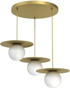 Lustră cu cablu FLAT, 3xE27, 15W, 230V, auriu
