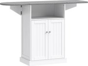 HOMCOM Masă de călcat cu suprafață pliabilă și dulap pentru depozitare, 131x37x88.5 cm, alb | Aosom Romania
