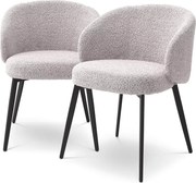 Set de 2 scaune cu brate design LUX Lloyd, boucle gri 115990 HZ