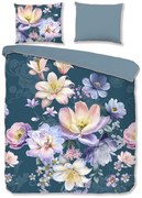 Lenjerie de pat albastră din bumbac satinat pentru pat dublu/extinsă 200x220 cm Mirery – Descanso