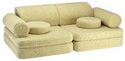 Canapea pentru copii verde cu tapițerie din țesătură bouclé 132 cm Settee – Wigiwama