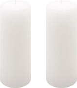 Set de lumânări rustice, 20 cm, Ø 7,5 cm, alb, 2 buc
