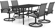 vidaXL Set mobilier de grădină, 5 piese, textilenă și oțel