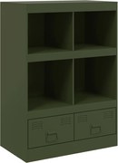 vidaXL Dulap înalt verde măslină 67x39x95 cm oțel