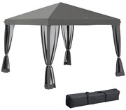 Outsunny Tonnelle pop-up Barnum Pliant Stil Colonial 3 x 3 m 4 plase de protecție + Geantă de Transport gri | Aosom Romania