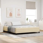 vidaXL Pat cu arcuri cu saltea Crem 180 x 200 cm țesătură