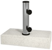 Outsunny Baza Umbrelă Gradină 25kg Granit Oțel Inoxidabil pentru Stâlpi Ø32-48mm | Aosom Romania
