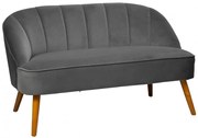 Canapea Naova Grey, poliester, 2 locuri, 126 x D. 71 x H. 72 cm, 16 kg