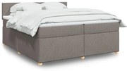 vidaXL Pat box spring cu saltea, gri taupe, 200x200 cm, textil