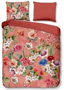 Lenjerie de pat portocalie din bumbac satinat pentru pat dublu, extinsă 240x220 cm Amalia – Descanso