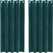 vidaXL Perdele opace 2 pcs Verde închis 140 x 175 cm Catifea