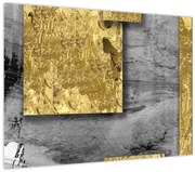 Tablou pe sticlă - Pătrate de aur N⁰2 (70x50 cm)